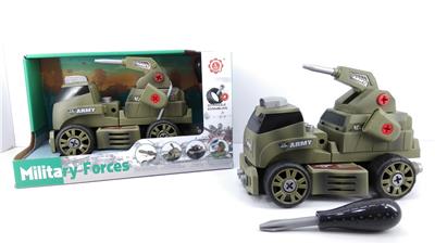 滑行功能DIY自装积木军事系列激光炮运输车（不带人物） - OBL820119