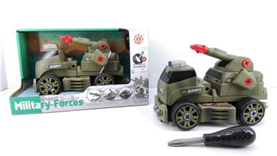 惯性功能DIY自装积木军事系列火箭炮运输车（不带人物） - OBL820129