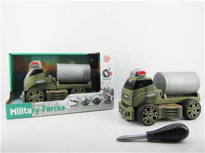 滑行功能带灯光音乐DIY自装积木军事系列油罐车（不带人物） - OBL820137