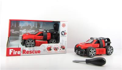滑行功能DIY自装积木   消防救援指挥车（不带人物） - OBL820159
