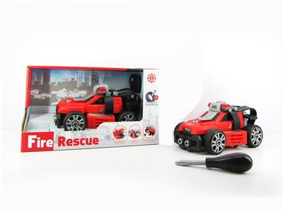 SLIDING FUNCTION WITH LIGHTING MUSIC DIY SELF-INSTALLED BUILDING BLOCKS FIRE RESCUE COMMAND VEHICLE (WITHOUT CHARACTERS) - OBL820181