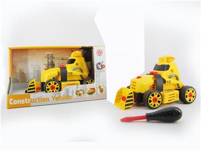 SLIDING FUNCTION WITH LIGHTING MUSIC DIY SELF-INSTALLED BUILDING BLOCKS CONSTRUCTION BULLDOZER (WITHOUT CHARACTERS) - OBL820185