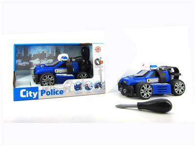 INERTIA FUNCTION WITH LIGHTING MUSIC DIY SELF-LOADING BUILDING BLOCKS CITY POLICE COMMAND CAR (WITHOUT CHARACTERS) - OBL820194