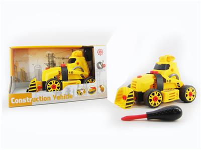 INERTIA FUNCTION WITH LIGHTING MUSIC DIY SELF-LOADING BUILDING BLOCKS ENGINEERING CONSTRUCTION BULLDOZER (WITHOUT CHARACTERS) - OBL820199