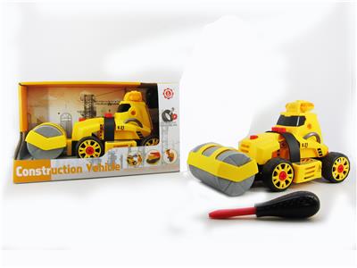 INERTIAL FUNCTION WITH LIGHTING MUSIC DIY SELF-LOADING BUILDING BLOCKS ENGINEERING ROLLER (WITHOUT CHARACTERS) - OBL820202