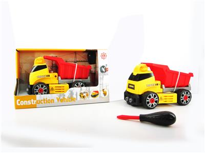 INERTIAL FUNCTION WITH LIGHTING MUSIC DIY SELF-LOADING BUILDING BLOCKS ENGINEERING DUMP TRUCK (WITHOUT CHARACTERS) - OBL820203