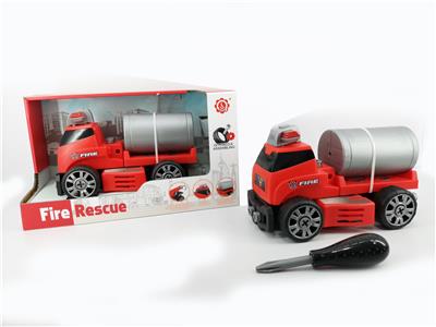 INERTIA FUNCTION WITH LIGHTING MUSIC DIY SELF-LOADING BUILDING BLOCKS FIRE RESCUE WATER TANKER (WITHOUT CHARACTERS) - OBL820205