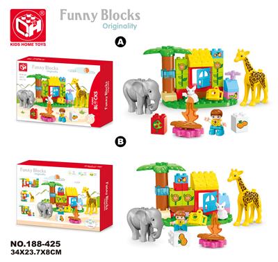 益智积木--奇趣动物园33块 - OBL821173