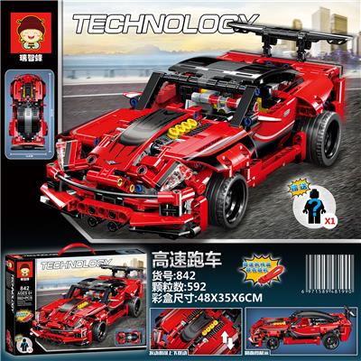 High speed sports car with 592 and PCs dynamic technology parts assembled with building blocks - OBL821689