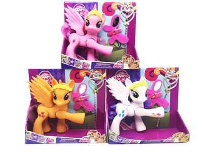 我的梦想搪胶灯光音乐6关节马宝莉带蝴蝶梳子镜子带魔术棒 - OBL822292