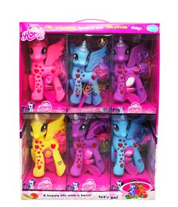 高档搪胶钻石独角马马宝丽带梳子镜子和化妆品6款6PC混装 - OBL822315