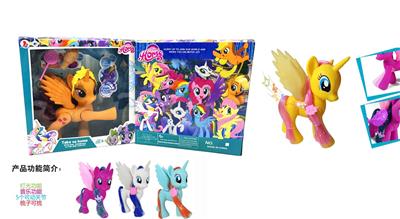 搪胶大号关节马带灯光音乐带皇冠带棒棒糖带冰淇淋 - OBL822319