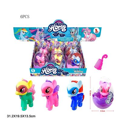 高挡PVC塑料大蛋搪胶彩马宝丽带梳子 三款三色混装 6PCS - OBL822331