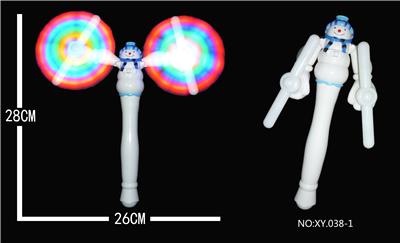Snowman double head 10 lamp straight tube windmill (no music) - OBL822405