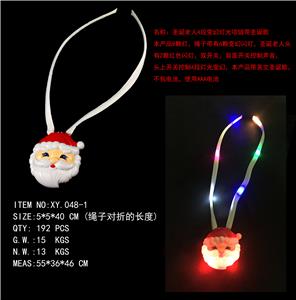 Santa claus 8 lights 4 variable lights necklace with christmas song - OBL822412