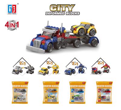 益智积木城市变形金刚汽车系列（47-51PCS）    （4款混装） - OBL823114