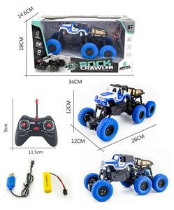 27mhz1:16 six wheel four-way remote control vehicle climbing cross-country police vehicle (power package) - OBL823155