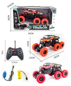 27mhz1:16 six wheel four-way remote pad printing climbing car (power package) - OBL823156