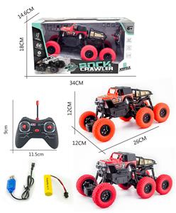 27MHZ1：16六轮四驱四通
遥控移印全蓬攀爬车（包
电） - OBL823157