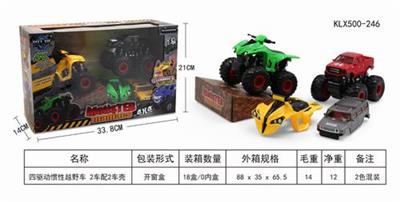 四驱动惯性越野车 2车配2车壳 - OBL825287