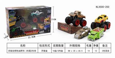 四驱动惯性越野车 2车配2车壳 - OBL825291