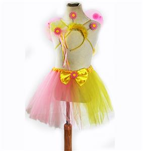 PINK YELLOW GRADIENT SMALL BUTTERFLY WINGS FOUR-PIECE SET - OBL825801