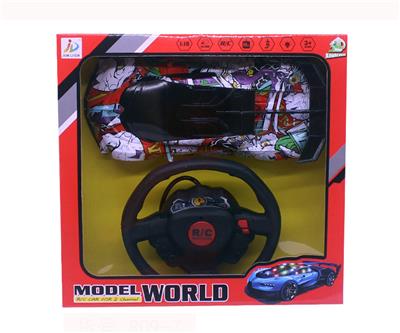 1:18二通遥控3D灯光布加迪水转印 - OBL828694