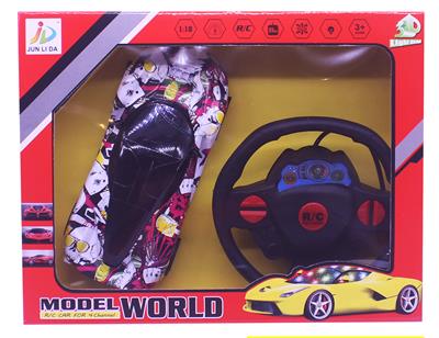 1:18四通方向盘遥控3D灯光涂鸦布加迪(包电) - OBL828769