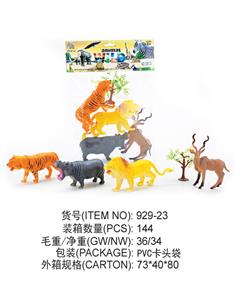 老虎，狮子，羚羊，河马，树 - OBL828939