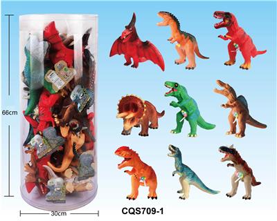 搪胶恐龙带声光(9款混装) - OBL831011