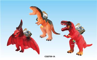搪胶恐龙带声光(3款混装) - OBL831012