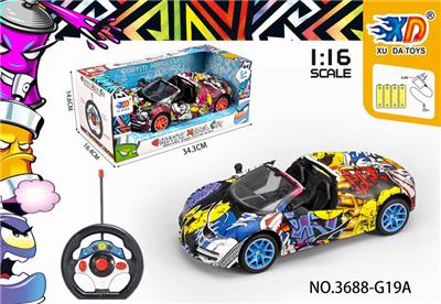 1:16布加迪敞篷涂鸦五
通自动开车门遥控车 - OBL831668