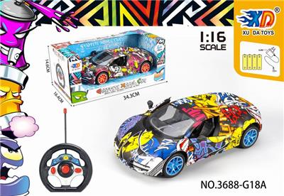 1:16布加迪涂鸦五通自
动开车门遥控车 - OBL831671