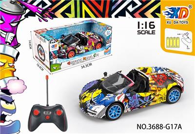 1:16布加迪敞篷涂鸦五
通自动开车门遥控车 - OBL831673