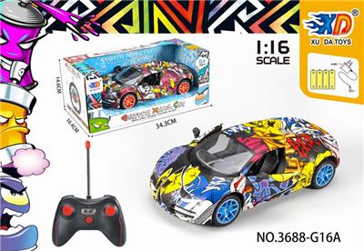 1:16布加迪涂鸦五通自
动开车门遥控车 - OBL831675