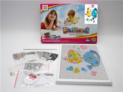 DIY Diamond Painting Kissing Fish. - OBL832553