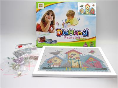 DIY diamond painting small bridge flowing water. - OBL832676