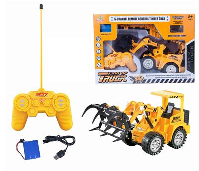 遥控特技灯光工程车（抓木机、5通带七彩灯、配带3.6V充电电池和USB充电线) - OBL833244