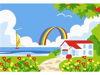 DIY Digital Oil Painting Seaside Cottage. - OBL834925