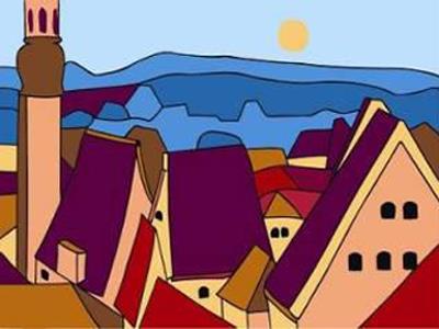 DIY Digital Oil Painting Town. - OBL834934