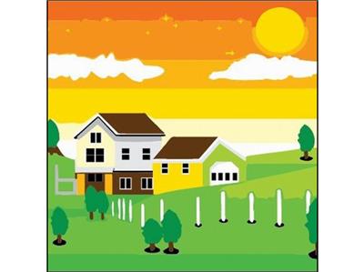 DIY digital oil painting Sunshine Home. - OBL834942