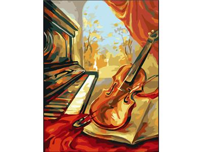 DIY Digital Oil Painting Violin. - OBL834948