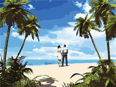DIY Digital Oil Painting Beach Lover. - OBL834952
