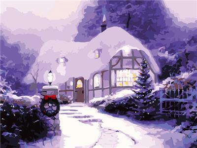DIY DIGITAL OIL PAINTING EUROPEAN COTTAGE. - OBL834953