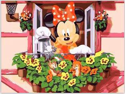 DIY digital painting watering the flowers Minnie - OBL834970