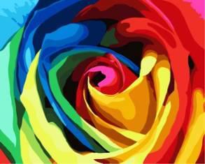 DIY DIGITAL OIL PAINTING RAINBOW ROSE - OBL834971