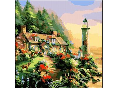 DIY Digital Oil Painting Lighthouse. - OBL834986