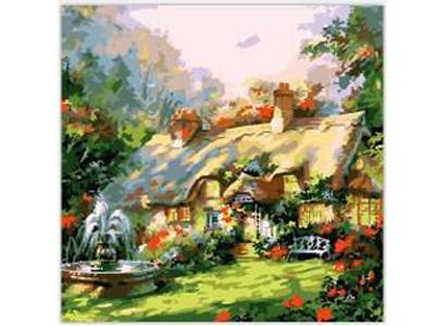 DIY DIGITAL OIL PAINTING GARDEN FOUNTAIN - OBL834991