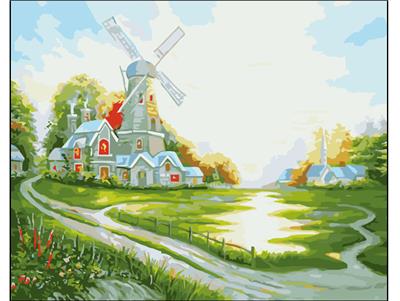 DIY digital oil painting Happy Lodge. - OBL834998