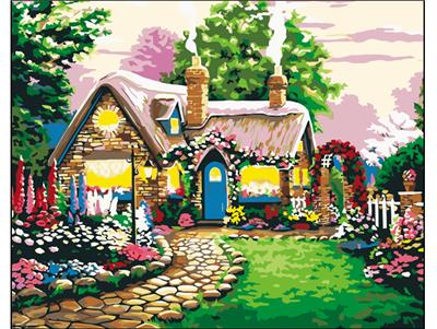 DIY Digital Oil Painting Fairy Tale Cottage. - OBL835000